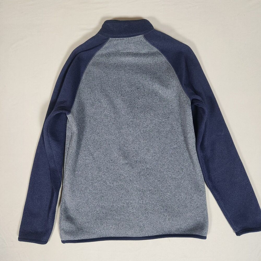 Old Navy Mens Medium Gray Navy 1/4 Zip Fleece Pullover Sweater M - Picture 3 of 8